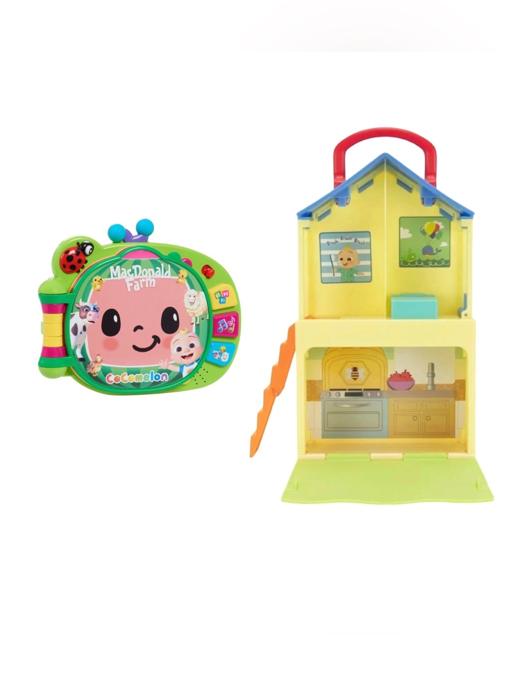 CoComelon Pop N Play House & Old MacDonald Farm Musical Book Bundle